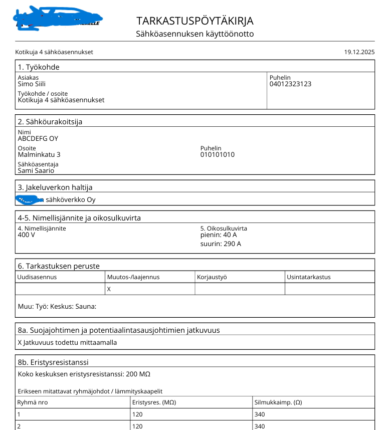 Asentajan p&ouml;yt&auml;kirja: lomakkeen aloitusn&auml;kym&auml;